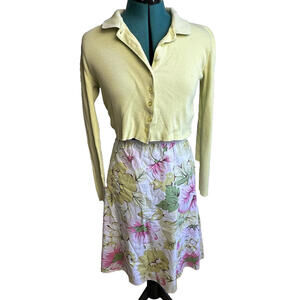 Vintage 90s Julie’s Closet Floral A-Line Skirt Womens 3X Knee Length CottageCore